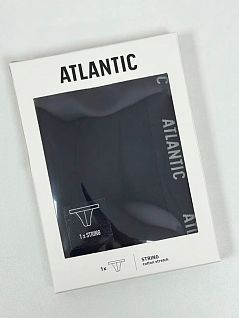 Хлопковые стринги на широкой резинке темно-синего цвета ATLANTIC 51519